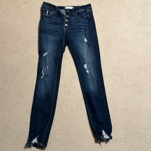 KanCan Lightly Distressed Straight Leg Jeans